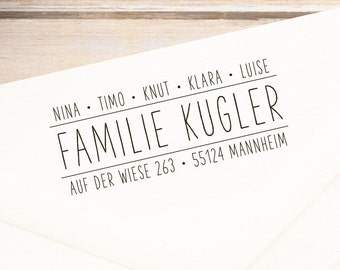 ADRESSSTEMPEL "Mannheim" personalisiert // Stempel personalisiert / individueller Stempel mit Adresse // personalisierbarer Familienstempel