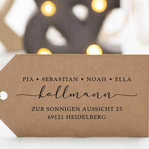 Personalisierter Stempel / individueller Familienstempel / Motiv Heidelberg / Adressstempel