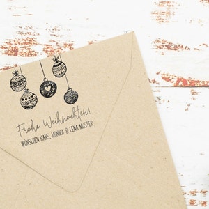 CHRISTMAS STAMP "Christmas tree balls" personalized // Stamp for Christmas // Christmas family stamp // Stamp Christmas balls
