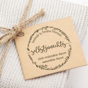 HANDMADE Stempel für Selbstgemachtes "Blumenkranz" personalisiert -  Individueller Stempel // Namensstempel // Logostempel
