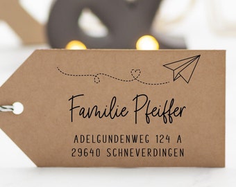 Adressstempel / personalisierter Familienstempel / personalisierbarer Stempel "Schneverdingen"/ Stempel individuell / Stempel personalisiert