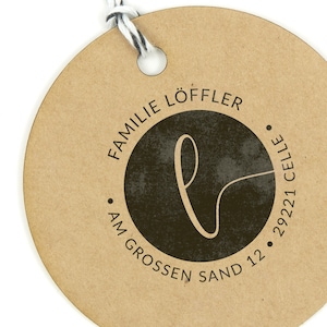 Adressstempel "Celle" personalisiert // individueller Familienstempel rund