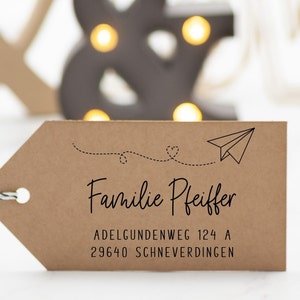 Adressstempel / personalisierter Familienstempel / personalisierbarer Stempel "Schneverdingen"/ Stempel individuell / Stempel personalisiert