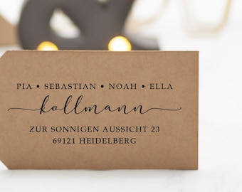 Personalisierter Adressstempel / individueller Familienstempel / Motiv Heidelberg / Stempel personalisiert