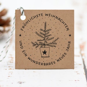 Weihnachtsstempel Fröhlichste Weihnachten // Stempel Weihnachten // Holzstempel // Motivstempel Weihnachtsbaum (W003)