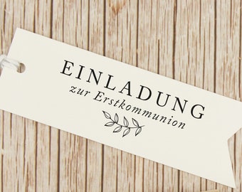 Kommunion Stempel mit Blumenranke // Einladung zur Kommunion // Motivstempel // Stempel Kommunion Einladung