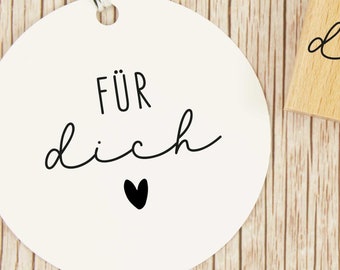 Stempel "Für dich" // Holzstempel Geschenkanhänger // Geschenkstempel // Geburtstag // Wortstempel Für dich (M054)