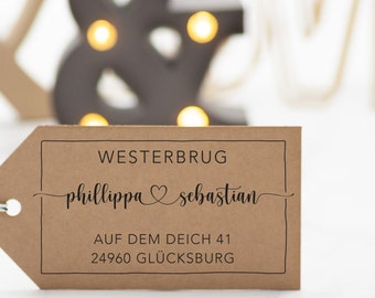 Individueller Adressstempel // Hochzeitsstempel Vintage // Stempel "Glücksburg"