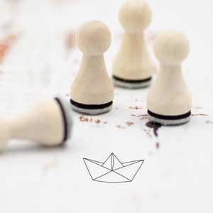 PAPER BOAT stamp // Mini stamp origami boat