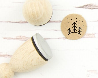 Stempel Miniwald / Ministempel mit Waldmotiv / Kleiner Stempel Wald