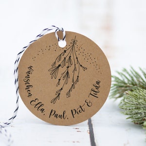 Personalisierter Weihnachtsstempel runder Stempel Weihnachten Mistelzauber Mistelzweig