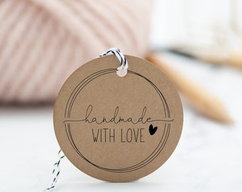 Stempel "handmade WITH LOVE" rund // Holzstempel für Selbstgemachtes // Handmadestempel (HM03)