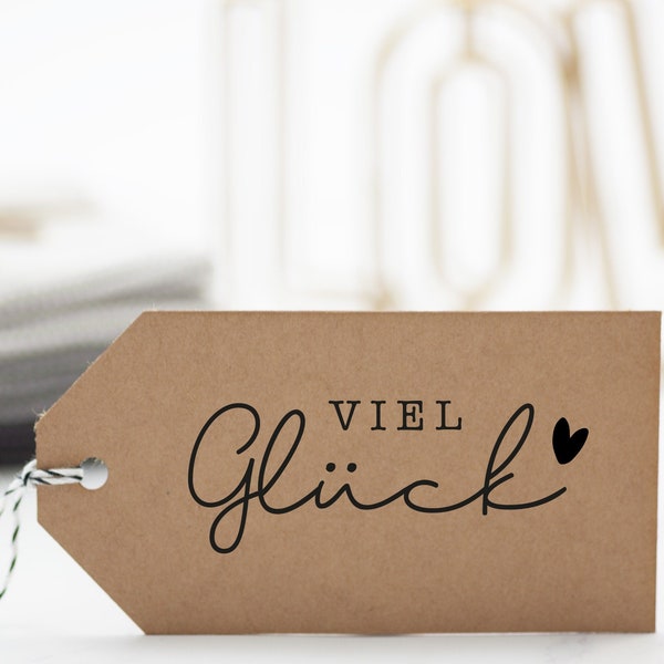 Stempel "Viel Glück" // Holzstempel Geschenkanhänger // Geschenkstempel // Geburtstag // Wortstempel Viel Glück (WS030)