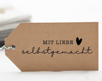 Stempel Handmade "Mit Liebe selbstgemacht" // Handmadestempel für Selbstgemachtes // Stempel Handgemacht (HM08)