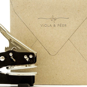 Wedding embossing stamp personalized / embossing pliers with names and initials / embossing stamp paper “Regensburg”