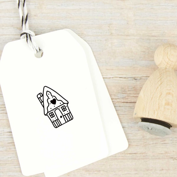 Ministempel Lebkuchenhaus / Ministempel Weihnachten / Kleiner Stempel Pfefferkuchenhaus