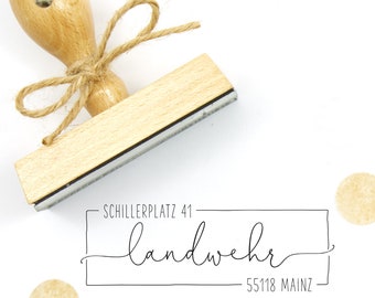 INDIVIDUAL ADDRESS STAMP "Mainz" personalized // rectangular name stamp // personal family stamp