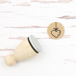 Stempel Weihnachtsherz / Ministempel Herzanhänger / Kleiner Stempel Weihnachtsbaumanhänger