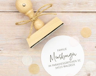 Adressstempel personalisiert // individueller Stempel mit Adresse // personalisierbarer Familienstempel // Motiv  "Waldeck"