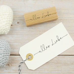 Stempel ALLES LIEBE // Holzstempel Geschenkanhänger // Geschenkstempel // Wortstempel Alles Liebe (M012)