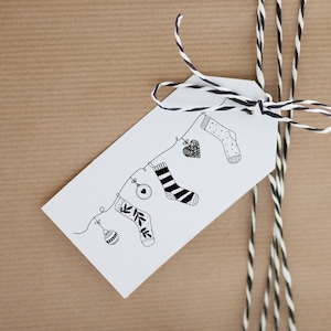 Weihnachtsstempel Sockengirlande // Stempel für Etiketten & Weihnachtskarten / Stempel Weihnachtskarten (W011)