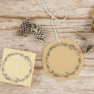 Weihnachtsstempel Weihnachtskranz // Stempel Weihnachten // Holzstempel // Motivstempel mit Weihnachtskranz (W004)