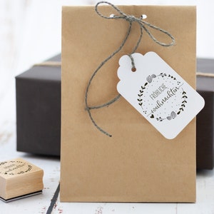 Weihnachtsstempel "Zapfenkranz" / Stempel Weihnachten / Weihnachten Stempel Geschenkanhänger / runder Weihnachtsstempel (W010)