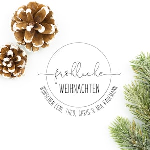 Weihnachtsstempel "Weihnachtswunsch" personalisiert // runder Adressstempel zu Weihnachten // Familienstempel weihnachtlich // Holzstempel