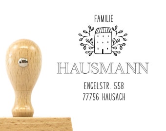 Address stamp "Hausach" personalized, 45 x 45 mm