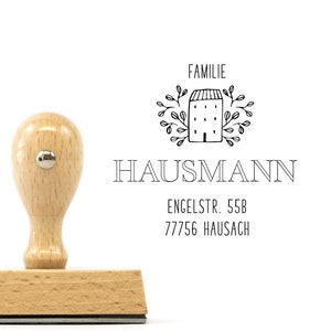Address stamp "Hausach" personalized, 45 x 45 mm