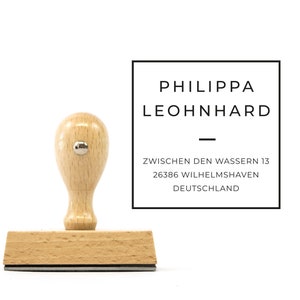 Adressen-Stempel "Wilhelmshaven", 55x55mm, personalisiert mit Name & Adresse