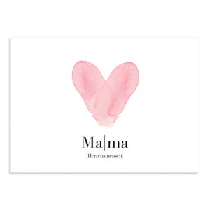Grußkarte "Mama" unpersonalisiert Postkarte A6 mit Umschlag