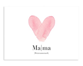 Grußkarte "Mama" unpersonalisiert Postkarte A6 mit Umschlag
