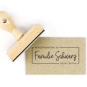 Adressstempel personalisiert / Namensstempel rechteckig / persönlicher Familienstempel / Stempel personalisiert / Motiv Eutin Bild 7