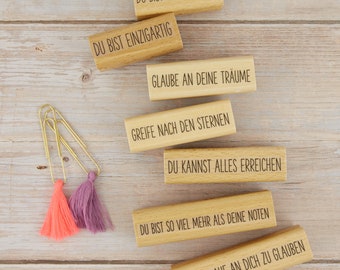 Stempelset "Das wahre Zeugnis" / Affirmationen für Kinder / Mutmachkarten stempeln / Lehrerstempel