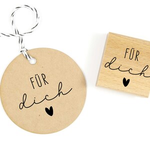 Stempel Für dich // Holzstempel Geschenkanhänger // Geschenkstempel // Geburtstag // Wortstempel Für dich M054 Bild 4