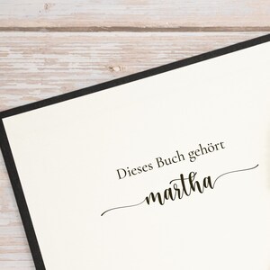 BOOK STAMP // Ex Libris stamp // personalized stamp // book owner mark Calligraphy image 3