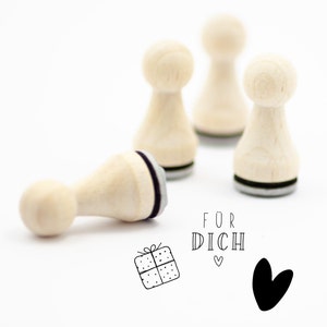 Ministempelset Für Dich / Stempelset für kleine Geschenke / Ministempel Herz & Päckchen