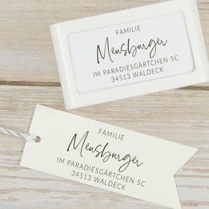 Selbstfärbender ADRESSSTEMPEL "Waldeck" personalisiert // individueller Stempel mit Adresse // personalisierbarer Familienstempel