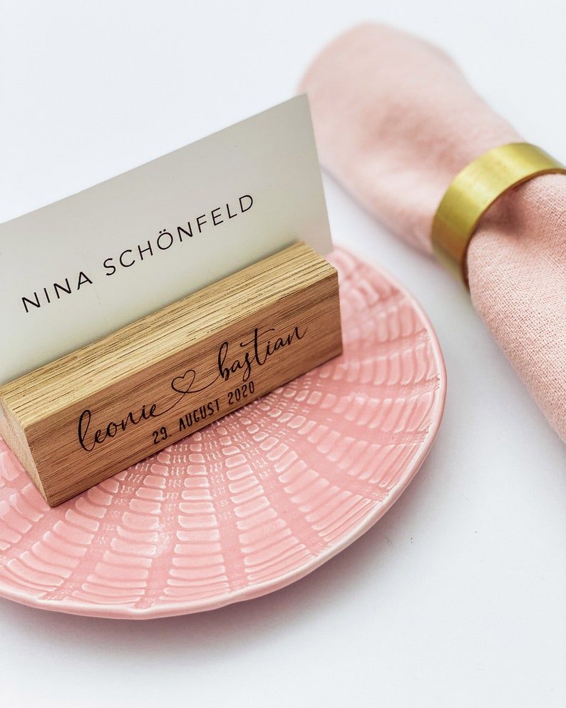 Place Card Holder / Place Card Holder / Oak Menu Card Holder Etsy