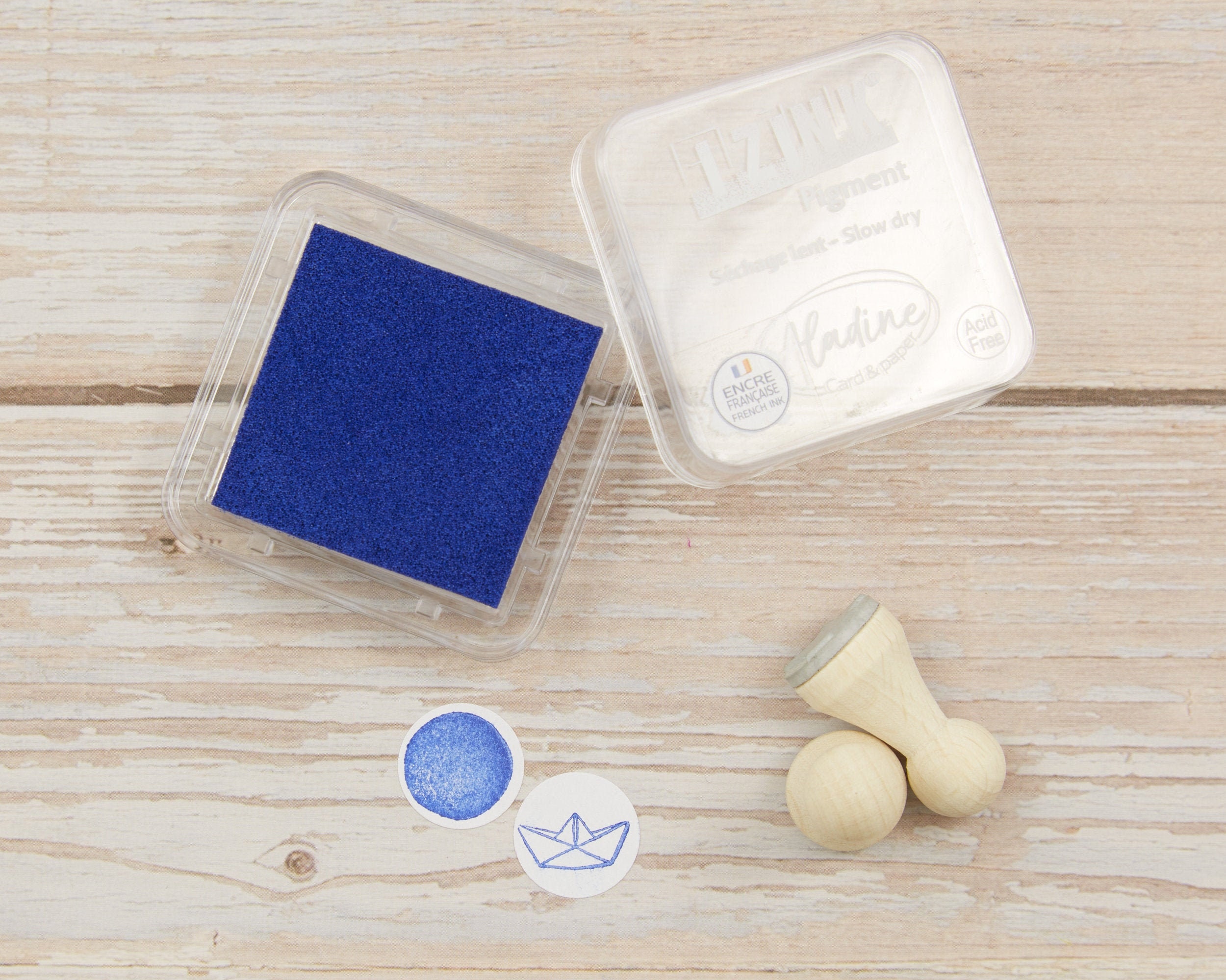 Stamp Pad Navy Blue // Pigment Ink Pad Aladine iZink Etsy