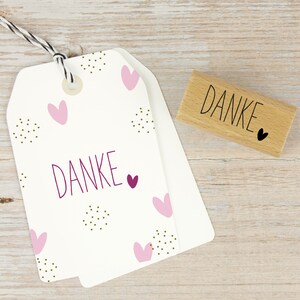 Stempel DANKE // Holzstempel Geschenkanhänger // Geschenkstempel // Geburtstag // Wortstempel Danke (M003)