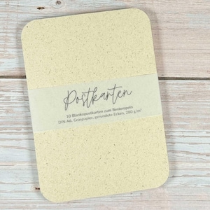 Blankokarten-Set zum Selbstbestempeln (Graspapier) / Postkarten-Set