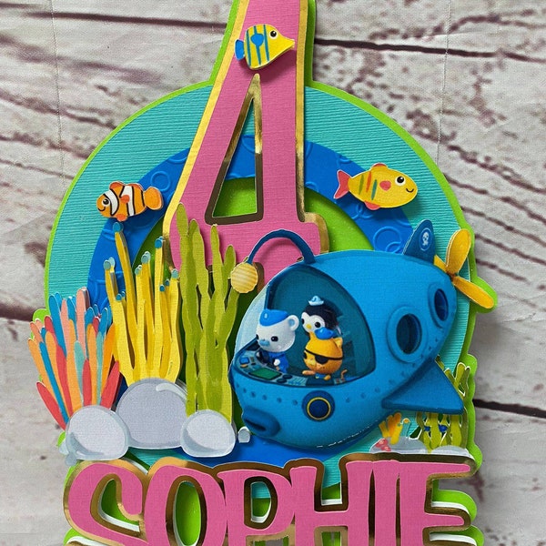 Girl Octonauts Cake Topper, Octonauts Girl Cake Topper, Octonauts Theme Cake Topper for Girl.