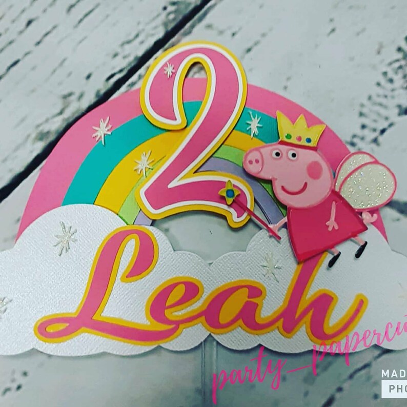 Peppa Pig Rainbow Birthday Cake Topper Peppa Pig Birthday