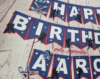 Hockey Theme Happy Birthday Banner, Hockey Banner, Hockey Theme Decorations