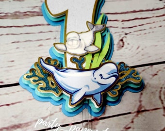 Beluga Whale Cake Topper, Baby Beluga Cake Topper Beluga 1st Birthday