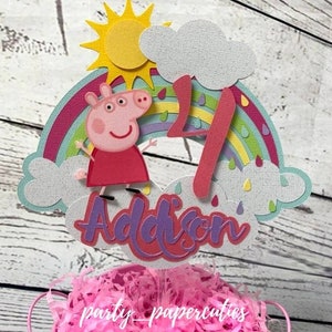 Peppa Pig Cake Topper, festa a tema Peppa Pig, torta Peppa Pig, compleanno di Peppa Pig