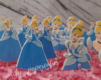 Toppers per cupcake Cenerentola, toppers Cenerentola, toppers per cupcake a tema Cenerentola