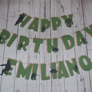 Military Happy Birthday Banner, soldier banner, happy birthday military party, military birthday banner